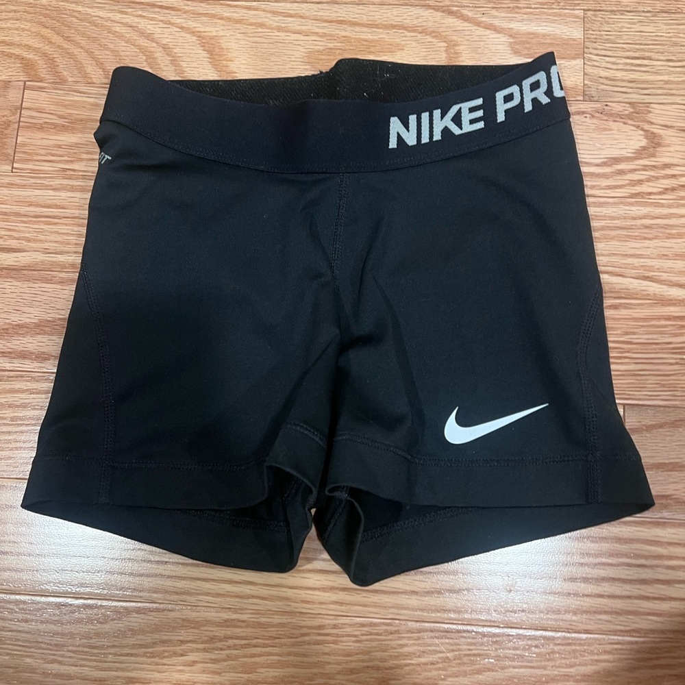 Nike Black Workout Shorts with White Swoosh